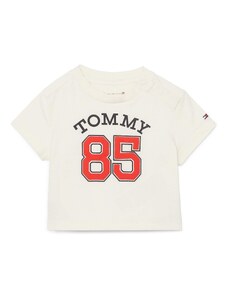 TOMMY HILFIGER Marškinėliai '1985 VARSITY' kremo / raudona / juoda / balta