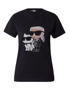 Karl Lagerfeld Marškinėliai 'Ikonik 2.0' smėlio spalva / juoda / sidabrinė / balta