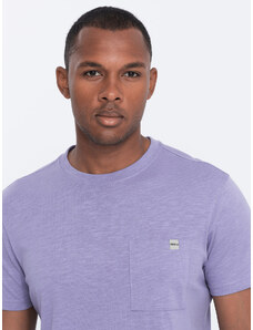 Ombre Clothing Vyriški trikotažiniai marškinėliai su kišenėmis - violetiniai V1 S1621