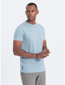 Ombre Clothing Vyriški trikotažiniai marškinėliai su kišenėmis - mėlyni V4 S1621