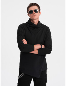 Ombre Clothing OSLO vyriški megztiniai su didele apykakle - juodi B1366