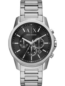 ARMANI EXCHANGE Analoginis (įprasto dizaino) laikrodis juoda / sidabrinė