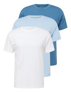 Abercrombie & Fitch Marškinėliai 'ESSENTIAL' šviesiai mėlyna / benzino spalva / balta
