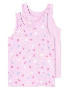 NAME IT Apatiniai marškinėliai slyvų spalva / rožinė / balta