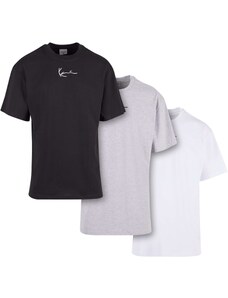 Karl Kani Marškinėliai 'Essential' margai pilka / juoda / balta