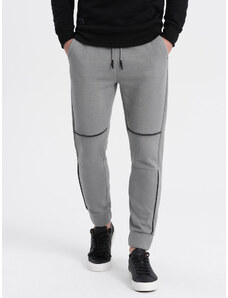 Ombre Clothing Vyriškos sportinės kelnės su kontrastinėmis siūlėmis - pilka V2 OM-PASK-0145
