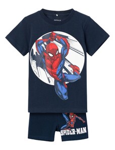 NAME IT Miego kostiumas 'Now Spiderman' mėlyna / tamsiai mėlyna / raudona / balta