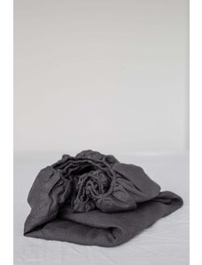 AmourLinen Linen fitted sheet in Charcoal