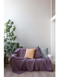 AmourLinen Linen waffle bed throw in Dusty Lavender
