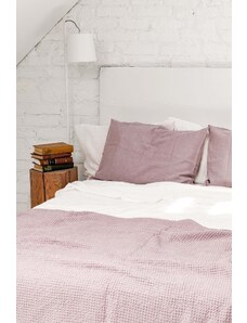 AmourLinen Linen waffle bed throw in Dusty Rose