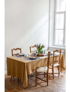 AmourLinen Linen tablecloth in Mustard