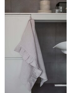 AmourLinen Ruffled linen tea towel