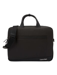 Calvin Klein Nešiojamo kompiuterio krepšys juoda / balkšva