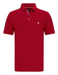 DENIM CULTURE Marškinėliai 'Draven' ugnies raudona / balta