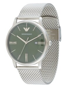 Emporio Armani Analoginis (įprasto dizaino) laikrodis žalia / sidabrinė