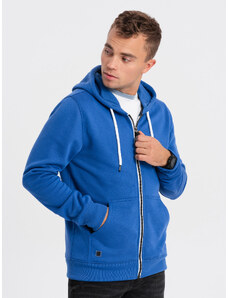 Ombre Clothing BASIC vyriškas džemperis su gobtuvu - mėlynas V9 OM-SSBZ-0118