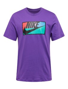 Nike Sportswear Marškinėliai 'CLUB' mėtų spalva / purpurinė / oranžinė-raudona / juoda