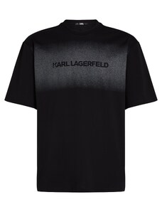 Karl Lagerfeld Marškinėliai pilka / juoda