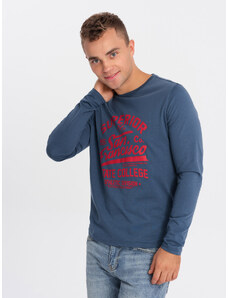 Ombre Clothing Vyriški marškinėliai su ilgomis rankovėmis - mėlyni V2 OM-LSPT-0116