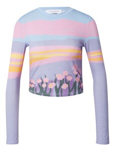 florence by mills exclusive for ABOUT YOU Marškinėliai 'Pink Skies' šviesiai mėlyna / tamsiai žalia / alyvinė spalva / rožių spalva