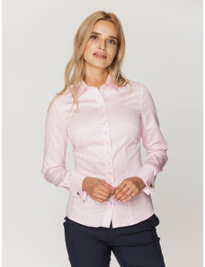 Willsoor Moteriški šviesiai rožiniai marškiniai su rankogaliais su sąsagomis 16111