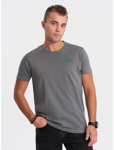 Ombre Clothing Vyriški kontrastiniai medvilniniai marškinėliai - pilki V1 OM-TSCT-0151