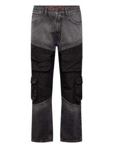 HUGO Darbinio stiliaus džinsai pilko džinso / juoda