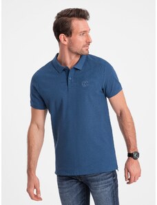 Ombre Clothing Tamsiai mėlyni vyriški trikotažiniai polo marškinėliai V13 S1374