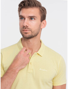 Ombre Clothing Pique trikotažo polo marškinėliai - geltoni V4 S1746