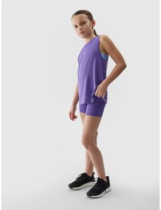4F Trumpos sportinės tamprės mergaitėms - violetinės