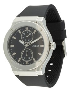GUESS Analoginis (įprasto dizaino) laikrodis juoda / sidabrinė