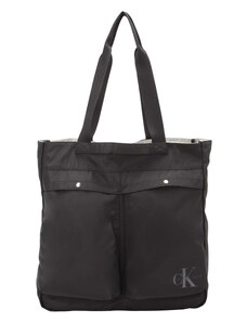 Calvin Klein Jeans Pirkinių krepšys juoda / sidabrinė