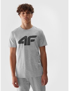 4F Vyriški T-shirt regular marškinėliai su grafika - pilki