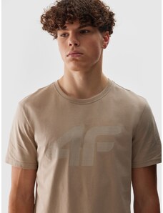 4F Vyriški T-shirt regular marškinėliai su grafika - smėlio spalvos