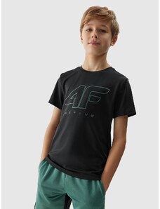 4F Sportiniai greitai džiūstantys marškinėliai berniukams - juodi