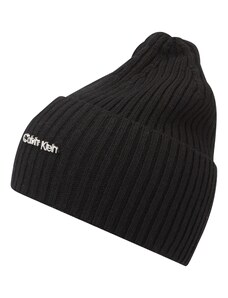 Calvin Klein Megzta kepurė juoda / sidabrinė
