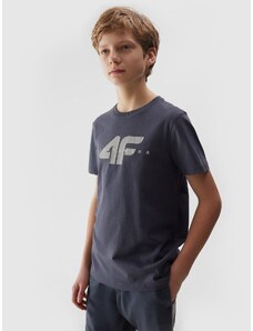 4F T-shirt marškinėliai iš organinės medvilnės su grafika berniukams - pilki