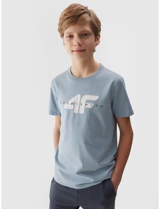 4F T-shirt marškinėliai iš organinės medvilnės su grafika berniukams - mėlyni