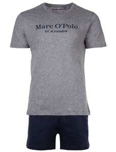 Marc O'Polo Trumpa pižama tamsiai mėlyna / margai pilka