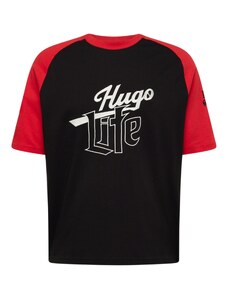 HUGO Marškinėliai 'Dilife' raudona / juoda / balta