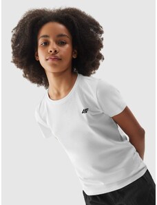 4F T-shirt lygūs marškinėliai mergaitėms - balti