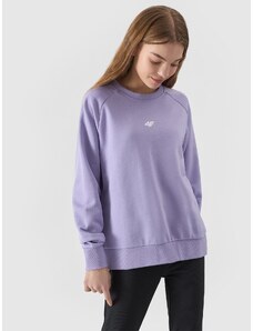 4F Neatsegamas džemperis be gobtuvo su organine medvilne mergaitėms - šviesiai violetinė