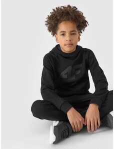 4F Sportinis neatsegamas džemperis su gobtuvu berniukams - juodas