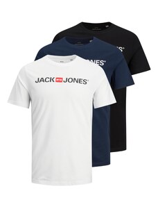 JACK & JONES Marškinėliai tamsiai mėlyna jūros spalva / raudona / juoda / balta