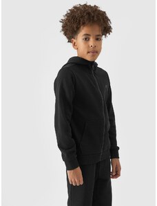 4F Sportinis atsegamas džemperis su gobtuvu berniukams - juodas