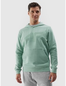 4F Vyriškas sportinis neatsegamas džemperis su gobtuvu - mėtinės spalvos