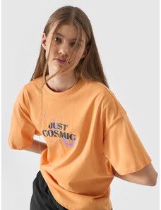4F T-shirt marškinėliai su grafika mergaitėms - oranžiniai