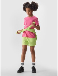 4F Sportiniai šortai mergaitėms - laimo spalvos