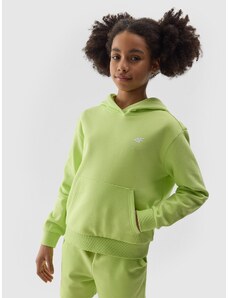 4F Sportinis neatsegamas, džemperis su gobtuvu mergaitėms - laimo spalvos
