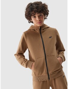 4F Sportinis atsegamas džemperis su gobtuvu berniukams - rudas